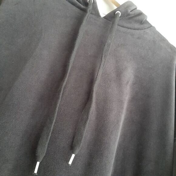CALIFORNIA MOONRISE Oversized Soft Velvet Pullover Hoodie Sweatshirt Black Sz S - Picture 5 of 12